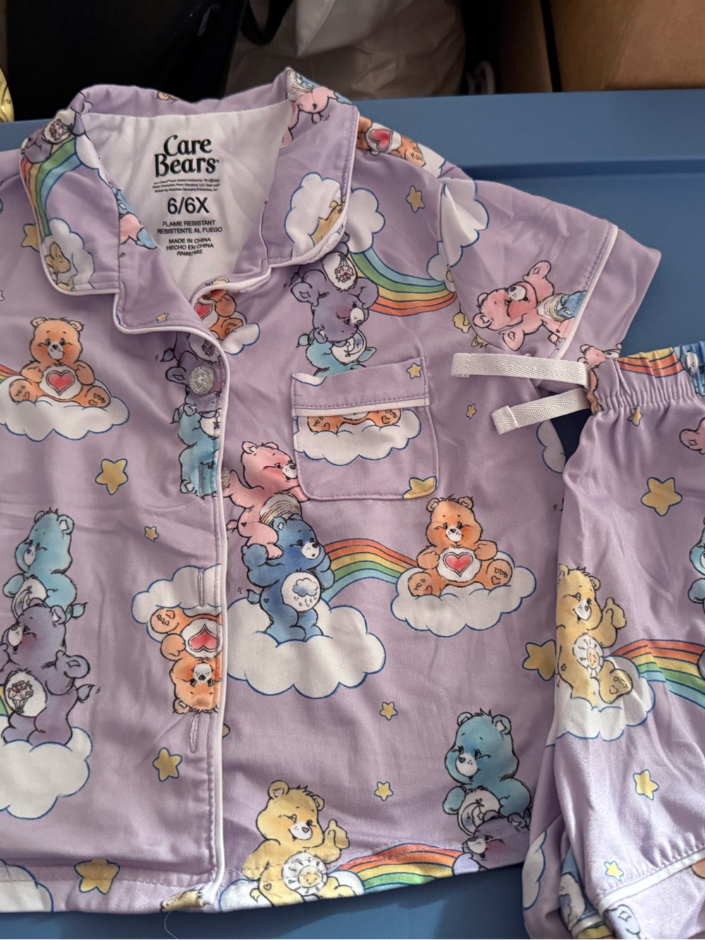 Care Bears Lavender Pajama Set with Rainbow Print
